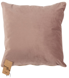 Pyntepude - 45x45 cm - Ensfarvet lys rosa  - Velour  - Borg Living