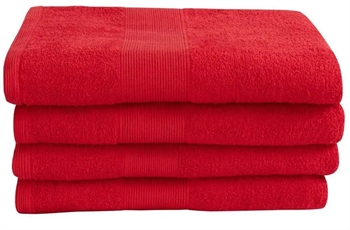 Se Badehåndklæde - 70x140 cm - Rød - 100% Bomuld - Frottehåndklæde fra By Borg hos Shopdyner.dk