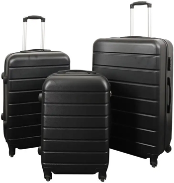 Billede af Kuffertsæt - 3 Stk. - Eksklusivt hardcase billige kufferter - Sort med striber hos Shopdyner.dk