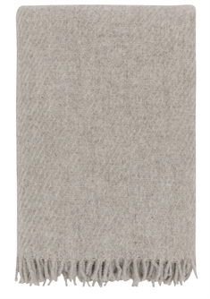 Uldplaid - 100% Ren ny uld  - Høie of Scandinavia uldtæppe - Falketind beige - 120x180 cm 