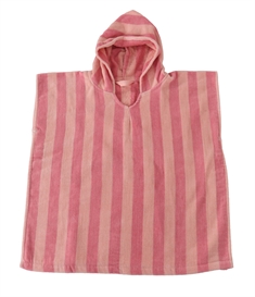 Badeponcho - Børnehåndklæde - Stribet lyserød - 60x120 cm - 100% Bomuld - Borg Living