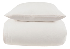 King size bæk og bølge sengetøj 240x220 cm - Hvidt sengetøj i krepp - By Night sengesæt til dobbeltdyne 