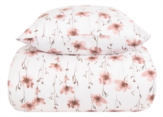 Sengetøj 200x200 cm - Flower rosa flonel sengetøj - Blomstret sengesæt - 100% bomuldsflonel - By Night