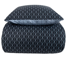 Sengetøj 240x220 - King size - Harlequin blå - Vendbar dobbelt dynebetræk - 100% Bomulds sengesæt