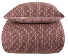 Sengetøj 150x210 cm - Harlequin peach - Dynebetræk med 2 design i 100% Bomuld - Borg Living sengesæt