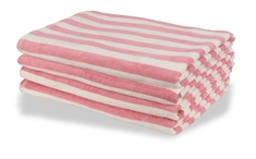Strandhåndklæde - 100x200 cm - 100% Bomuld - Rosa og hvide striber - Strand håndklæde - Nordstrand Home