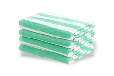 Stribet håndklæde - 50x100 cm - 100% Bomuld - Grøn og hvidt - Håndklæde med striber - Nordstrand Home 