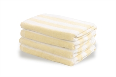 Stribet håndklæde - 50x100 cm - 100% Bomuld - Gult og hvidt - Håndklæde med striber - Nordstrand Home 