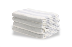 Stribet håndklæde - 50x100 cm - 100% Bomuld - Gråt og hvidt - Håndklæde med striber - Nordstrand Home 