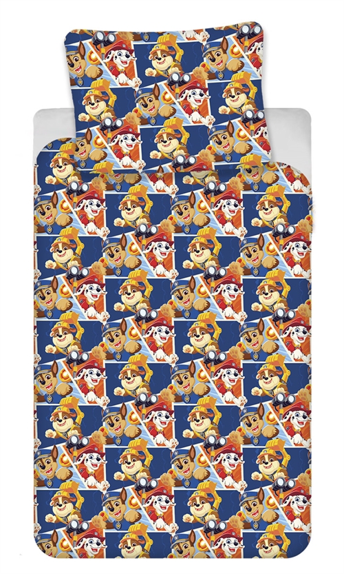 Paw Patrol Juniorsengetøj 100x140 cm - Marshall, Chase og Rubble - 100% bomuld  