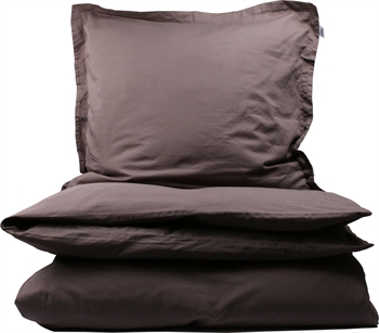 Se Tempur sengetøj - 140x200 cm - Ensfarvet mørkegråt - 100% Bomuldssatin sengesæt hos Shopdyner.dk
